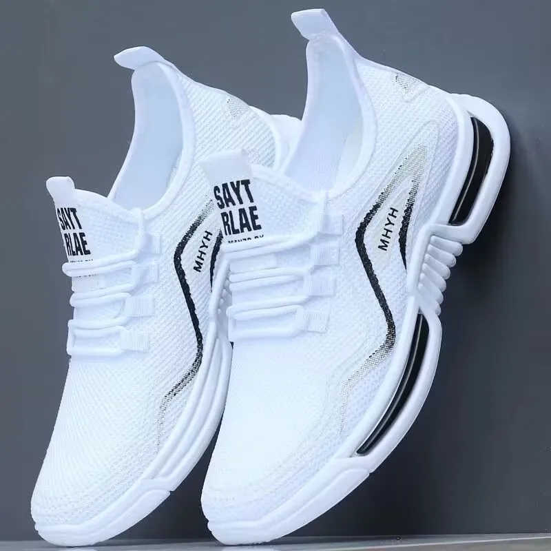 Men Shoes 2026 - 2026 メンズ織り靴アウトドア用快適なエアメッシュジムシューズ夏通気性男性ローファーワイドスリップオンウォーキングシューズ