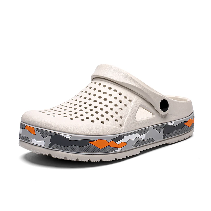 Men Shoes Marks - 夏の男性の靴下駄スリッパ男性ガーデンフラットサンダルプラットフォームサンダル男の水の靴男性スニーカー屋外ホームスリッパ