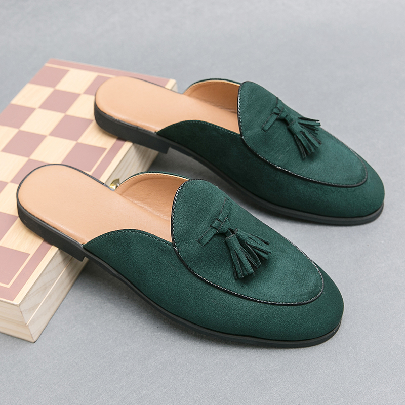 Men Shoes Louboutin - 2026年 高級カジュアルシューズ スエードレザー メンズハーフシューズ ラウンドトゥ ミュール