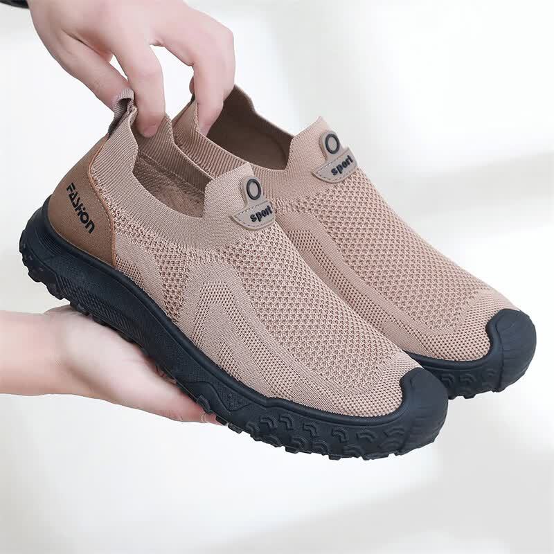 Men'S Shoes Daily Use - 夏のメンズカジュアルシューズ弾性スリップオンデザイン衝突防止つま先頑丈なソール日常屋外ウォーキング靴