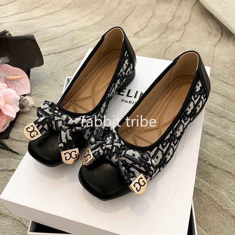 Men Shoes Casual - 快適なフランスのレディースシングルシューズ女性のセクシーなスタイルスクエアヘッド刺繍スカートローヒール小さな香り豆の靴