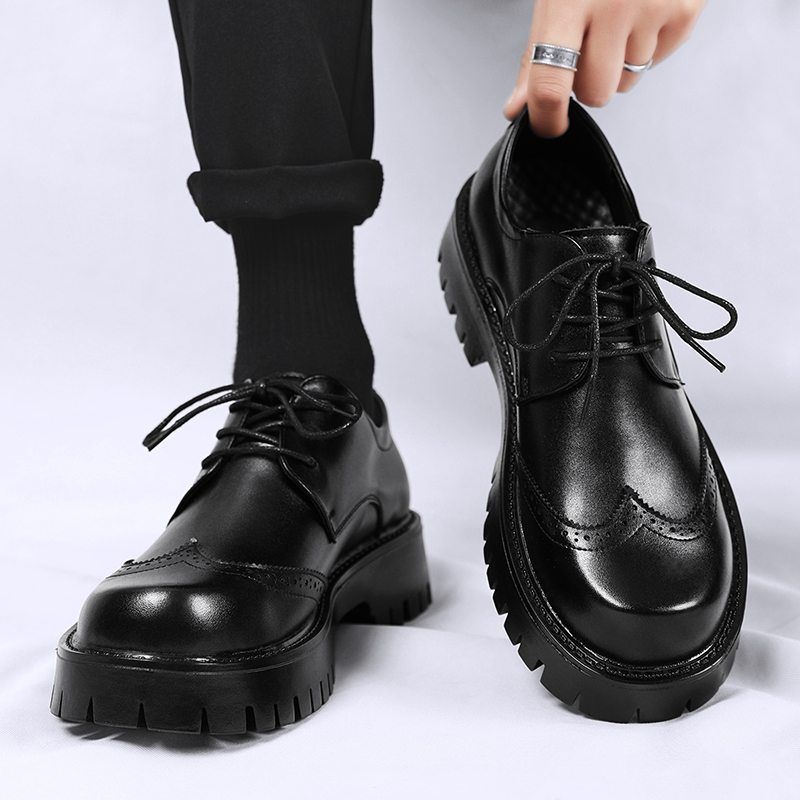 Men Shoes Louboutin - 単色の黒い革の靴,カジュアルなbanquetドレスの感電,毎日,カジュアル,高品質,新しい英国スタイル,春,2022