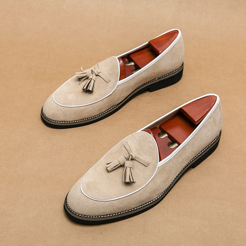 Men Shoes Louboutin - イタリアの伝統的な手作りのタッセル付きメンズシューズ,滑り止めの生地,革の先のとがったつま先のある靴