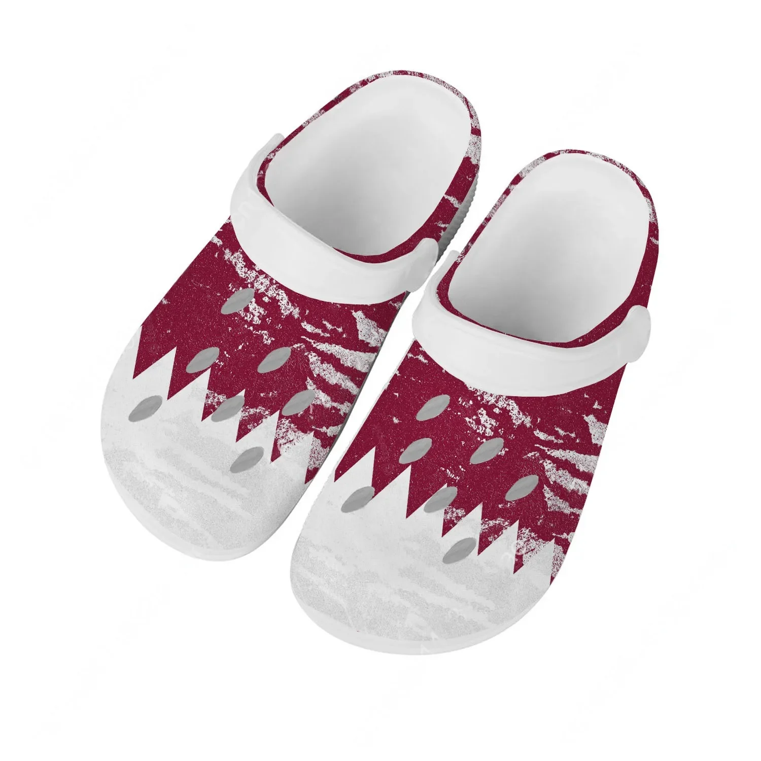 Men Shoes Qatar - カタール国旗ウォーターシューズ男性女性ノンスリップホームガーデン下駄カスタマイズサンダルビーチ通気性穴スリッパ