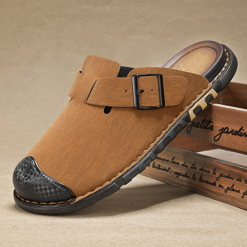 Men Shoes Size 46 - メンズサンダル 夏 PUレザー 無地 スリッパ フラット
