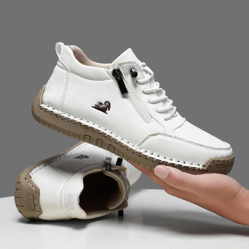 Men Shoes Marks - 女性用スニーカー手作りレザーカジュアルシューズアウトドアソフトスポーツシューズ男性用クラシック滑り止めレザーシューズ Zapatos De Mujer