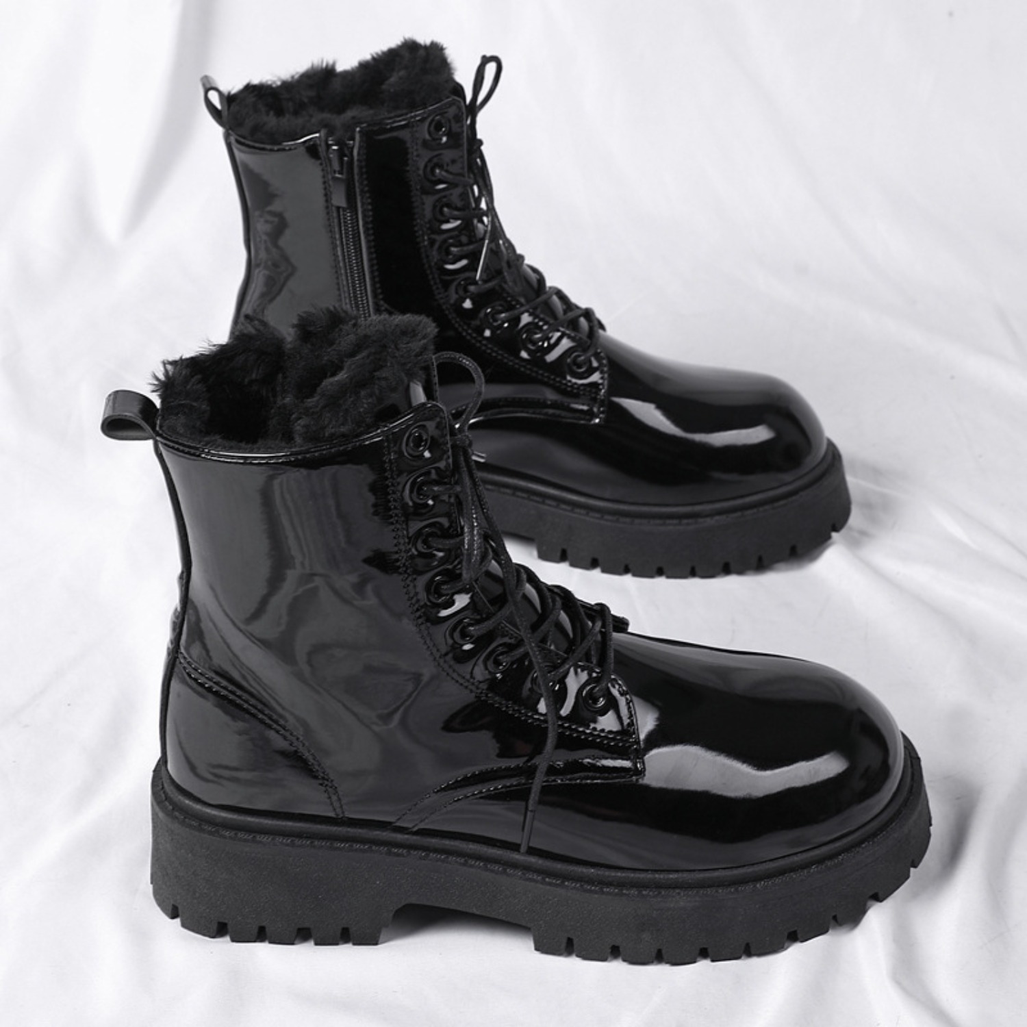 メンズ暖かいプラッシュハイカットブーツ、冬用ソフトソール滑り - Men Shoes 2026 のレビューと価格