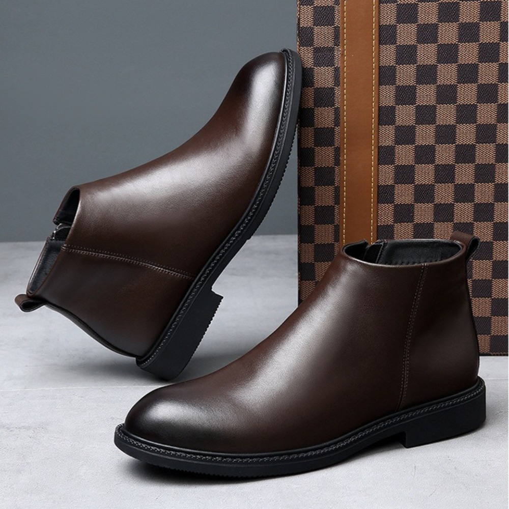 メンズチェルシーブーツ 秋冬 レザー メンズブーツ ブリティ - Men Shoes Size 46 のレビューと価格