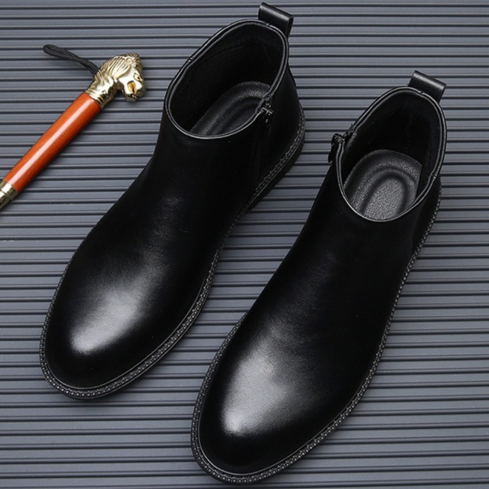 メンズチェルシーブーツ 秋冬 レザー メンズブーツ ブリティ - Men Shoes Size 46 のレビューと価格