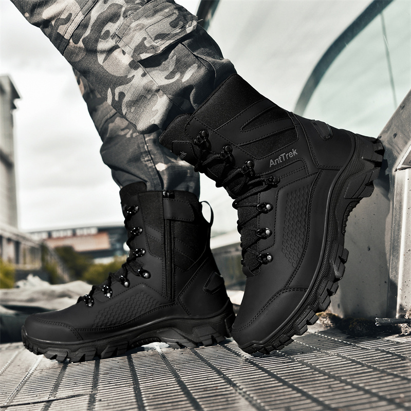新しい男性戦術ブーツ狩猟ハイキング靴レースアップ砂漠ユニセッ - Men Shoes Brand のレビューと価格