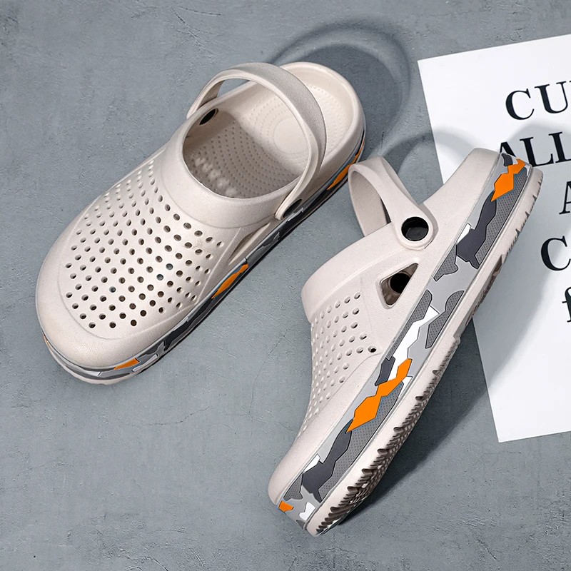 夏の男性の靴下駄スリッパ男性ガーデンフラットサンダルプラット - Men Shoes Marks のレビューと価格
