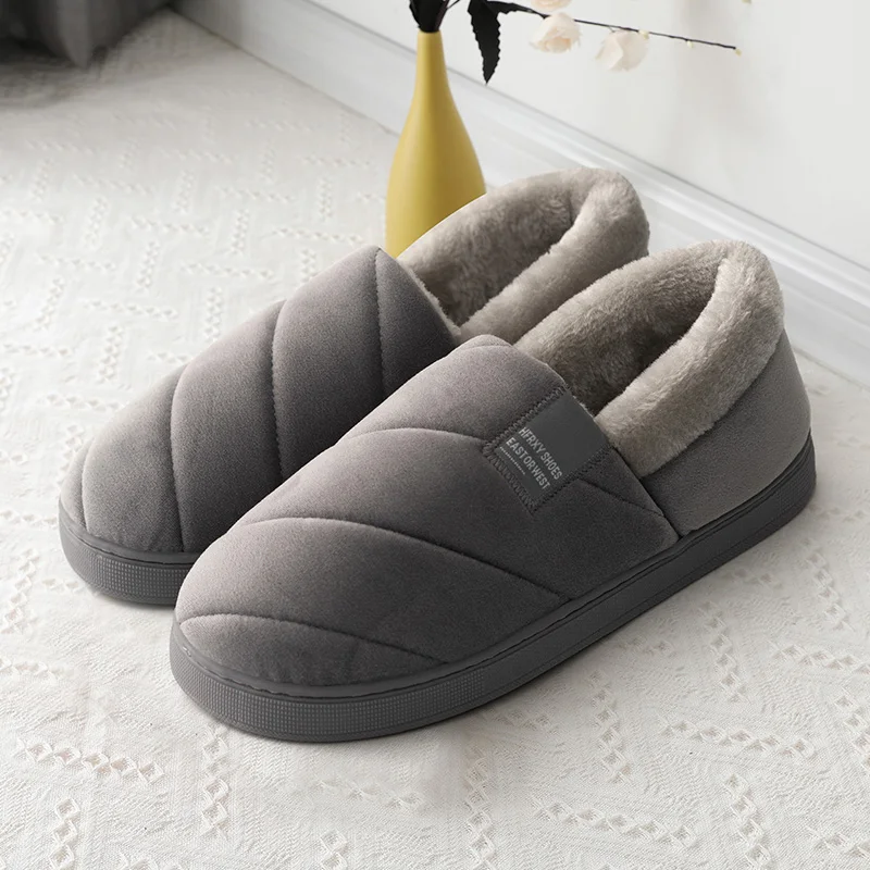 メンズスリッパ 冬用 無地 ラップヒール プラッシュスリッパ - Men Shoes Size 46 のレビューと価格