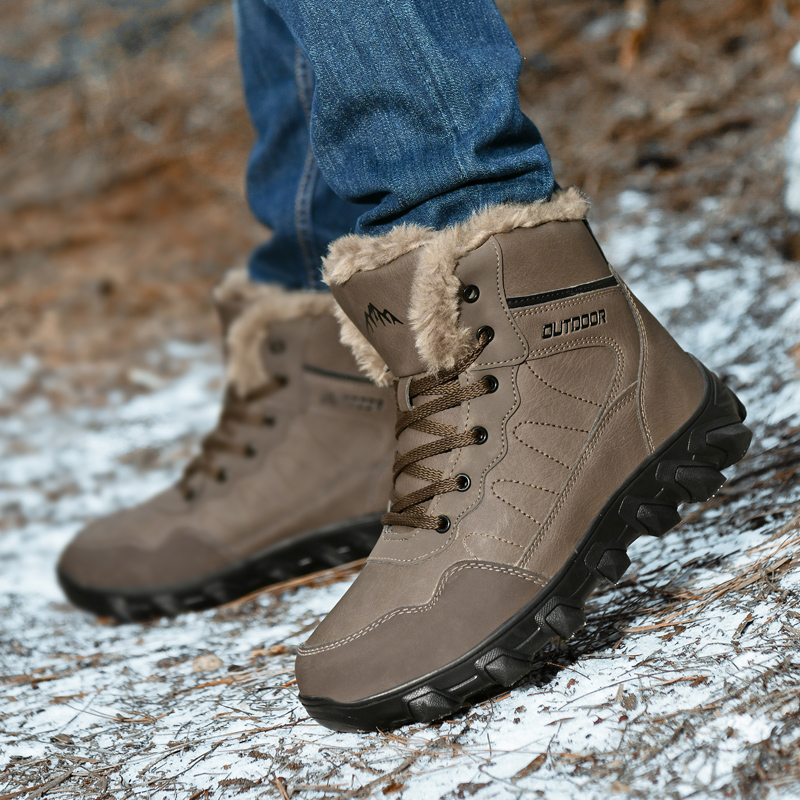 メンズウィンターブーツ暖かい防水滑り止めぬいぐるみスニーカー - Men Shoes Marks のレビューと価格