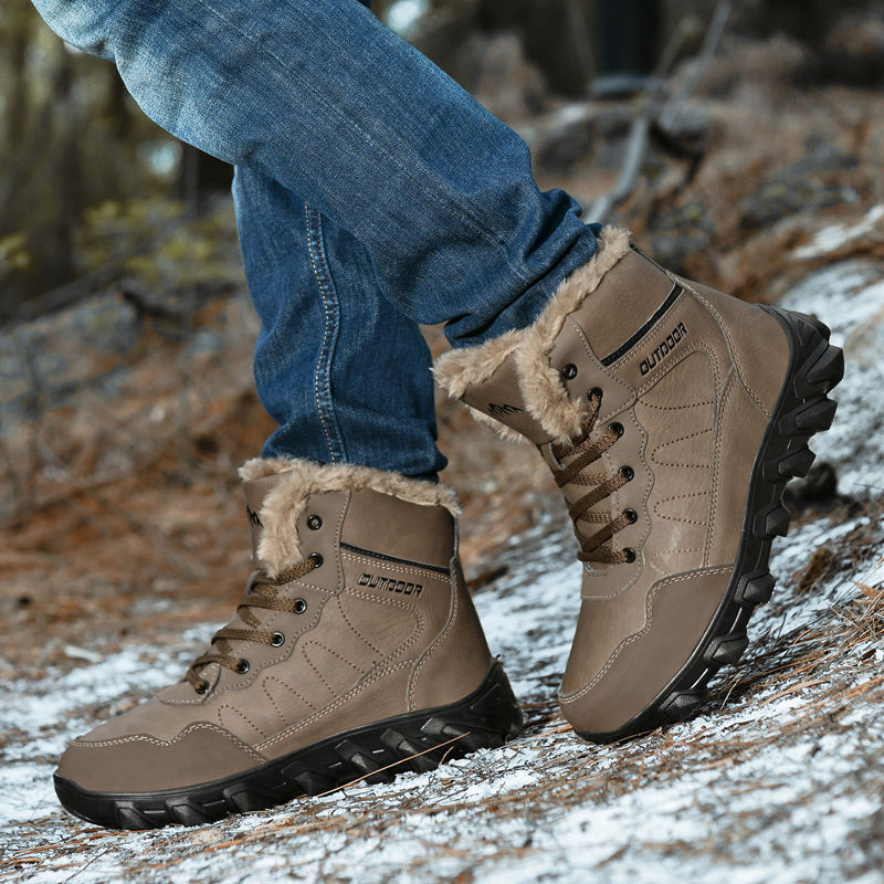 メンズウィンターブーツ暖かい防水滑り止めぬいぐるみスニーカー - Men Shoes Marks のレビューと価格