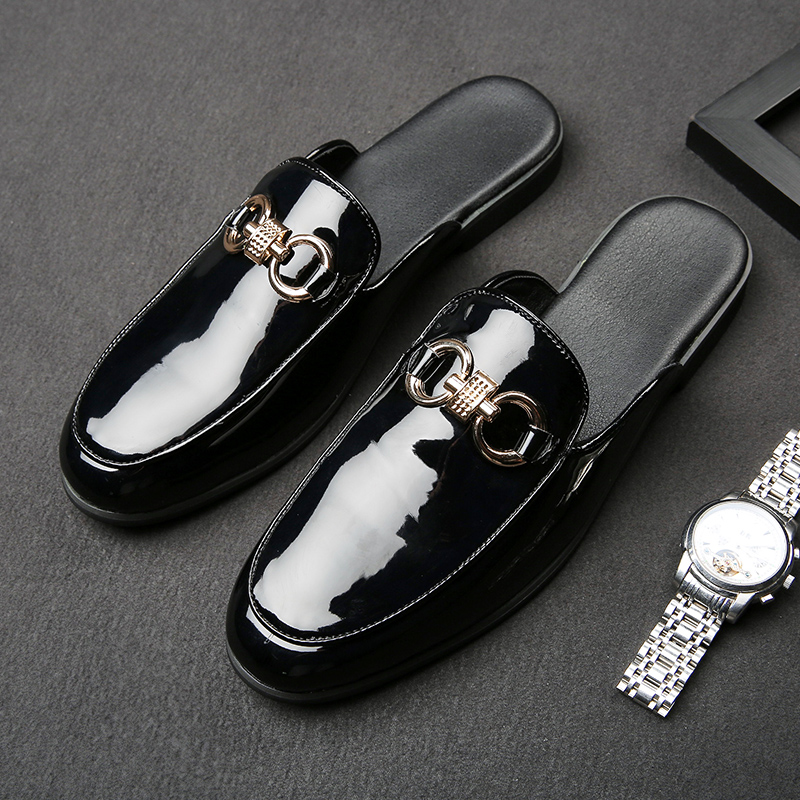 メンズスリッパブーツファッション男性黒革ハーフスリッパカジュ - Men Shoes Louboutin のレビューと価格