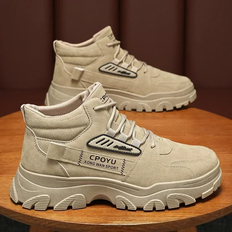 アンクルブーツメンズシューズ春ハイカット防水滑り止め作業安全 - Men'S Shoes With Height Increase のレビューと価格
