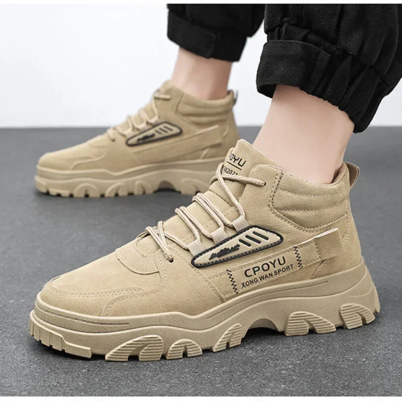 アンクルブーツメンズシューズ春ハイカット防水滑り止め作業安全 - Men'S Shoes With Height Increase のレビューと価格