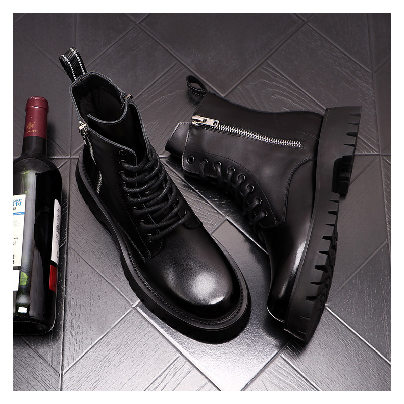 メンズラグジュアリーファッション 本革ブーツ ブラック ホワ - Men Shoes Brand のレビューと価格