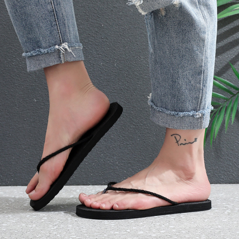 男性用カジュアルビーチサンダル、夏用滑り止めフラットスライド - Men'S Shoes Daily Use のレビューと価格
