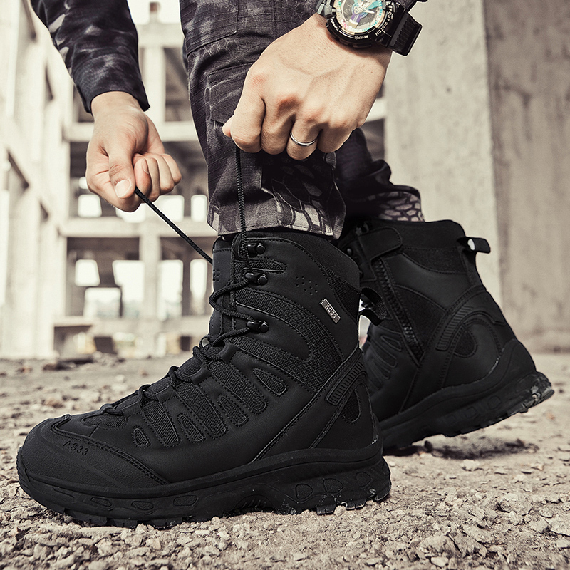 新しい男性の戦術的なブーツ軍事ブランド狩猟ハイキング靴足首防 - Men Shoes Brand のレビューと価格