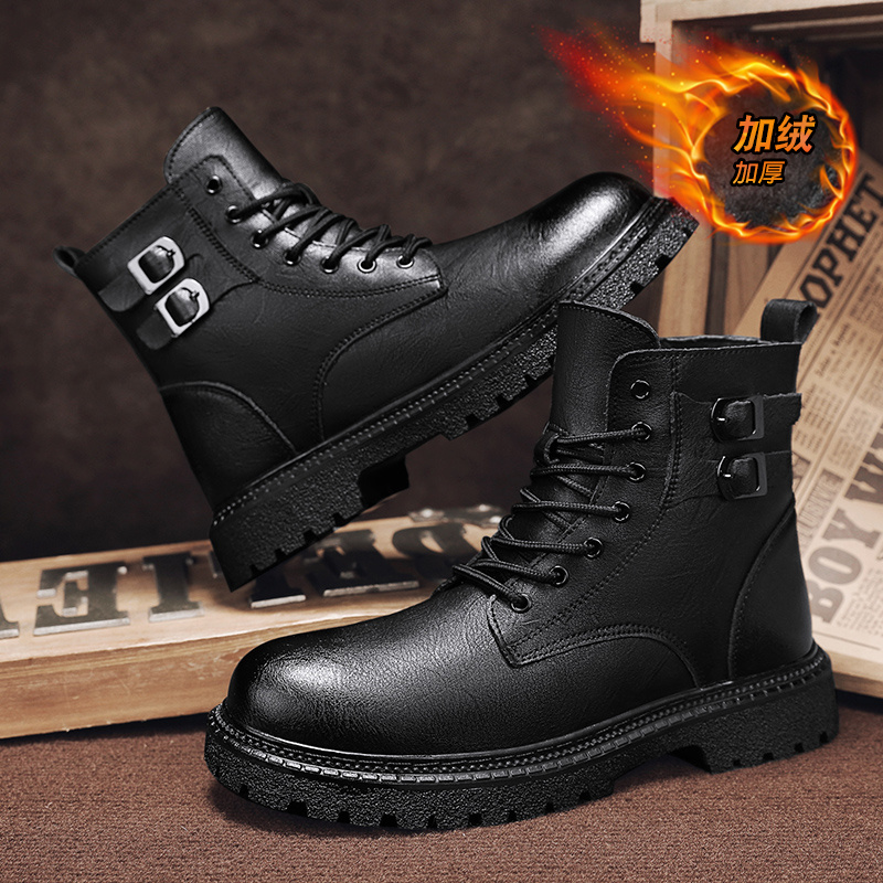 新しい男性スノーブーツ牛革冬厚い豪華な防水滑り止めジッパー保 - Men Shoes Size 46 のレビューと価格