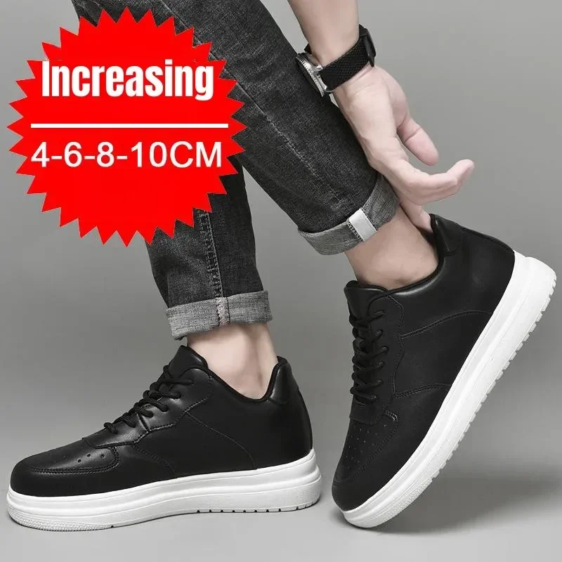冬の新作メンズ身長アップシューズ 10cm 見えないインソー - Men Shoes Size 46 のレビューと価格