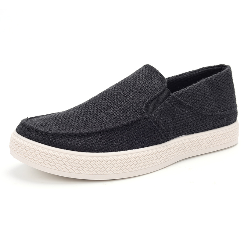メンズリネンスリッポンローファー、通気性のある織物アッパー、 - Men'S Shoes Daily Use のレビューと価格